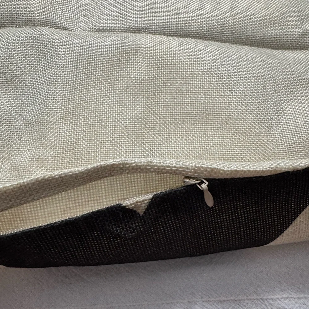 Set of 2 -17 inch geometric shaped Black and Cream Pillow Case Covers
